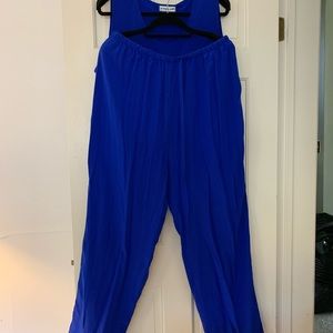 2piece blue silk